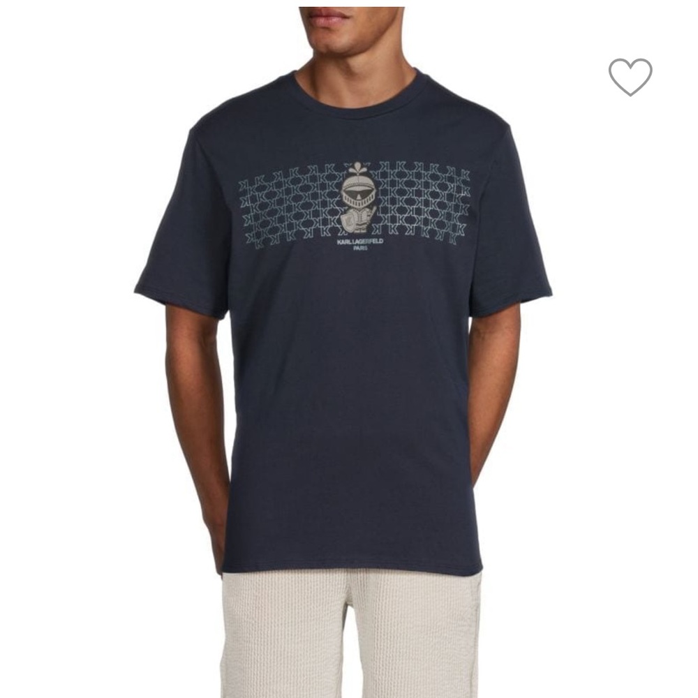 Karl Lagerfeld Navy Graphic Short Sleeve Tee